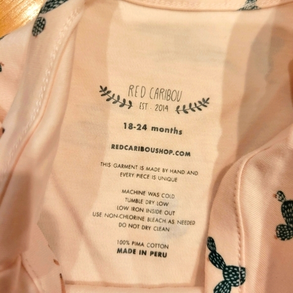 Red Caribou Prickly Rabbit Short Sleeve Onesie Size 18-24 Months New - Picture 6 of 8